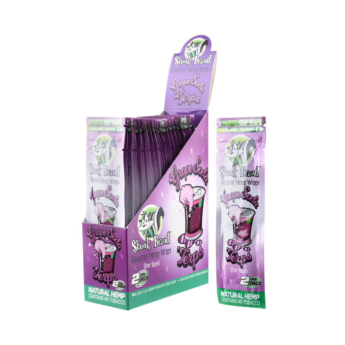 SKUNK BRAND | Terp Hemp Wraps | GRAPE SODA - 25 Count