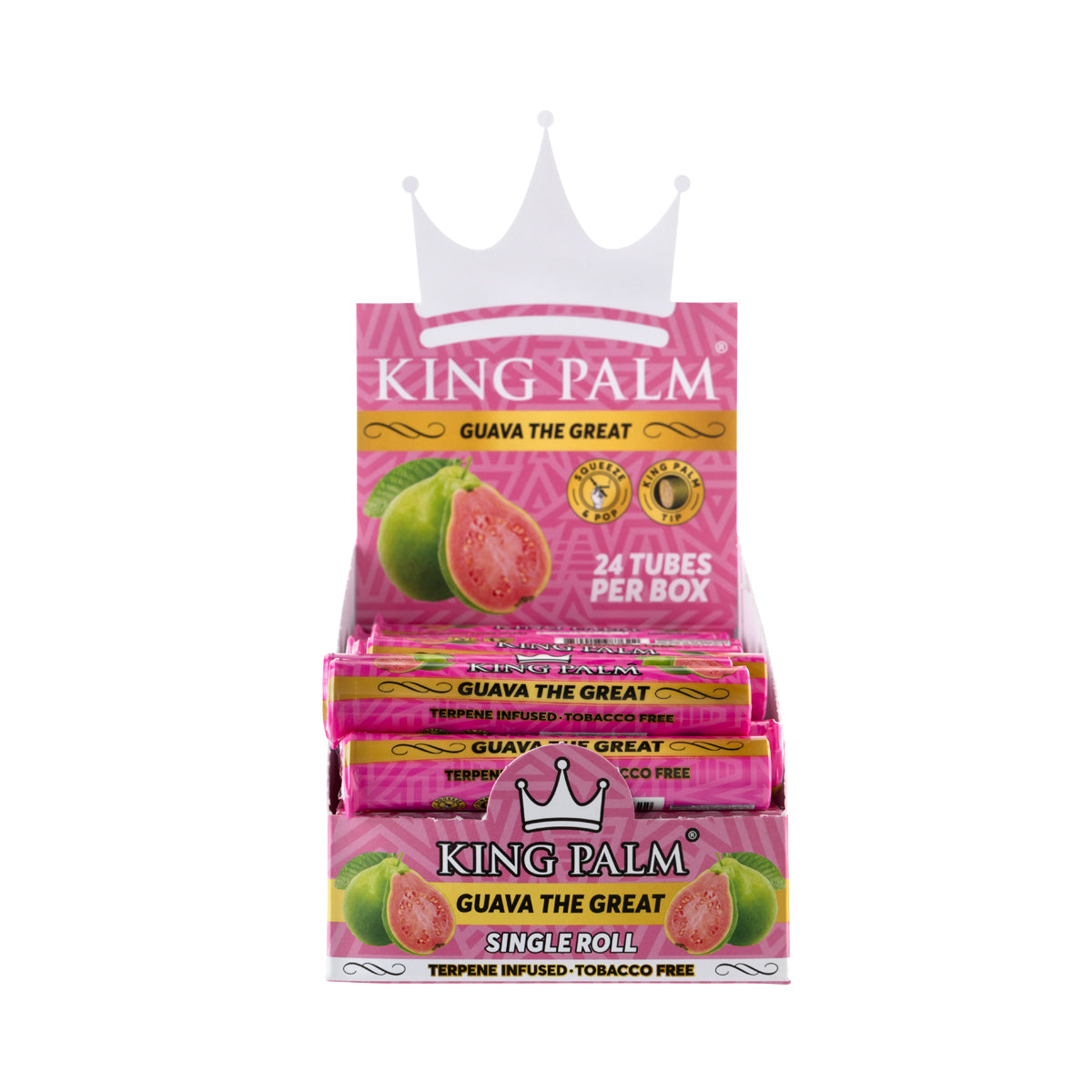 King Palm™ | Single Tube Pre-Roll Mini Blunt Wraps | Guava the Great - 24 Count