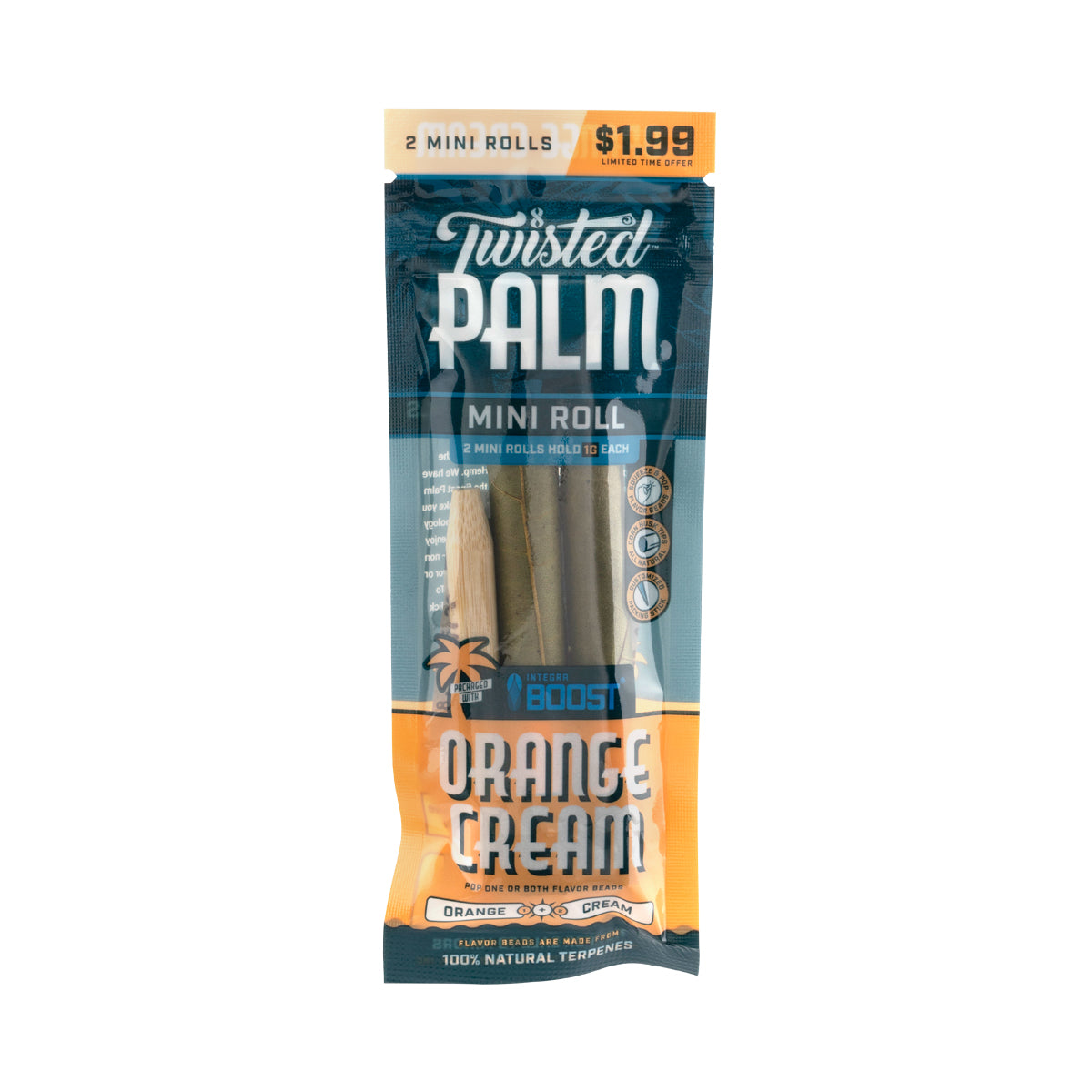 Twisted Wraps | Mini Palm Leaf Rolls | Orange Cream - 15 Count