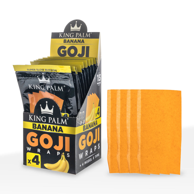 King Palm™ | Super Fruit Goji Berry Wraps | 4 Pack - 15 Count - Banana 