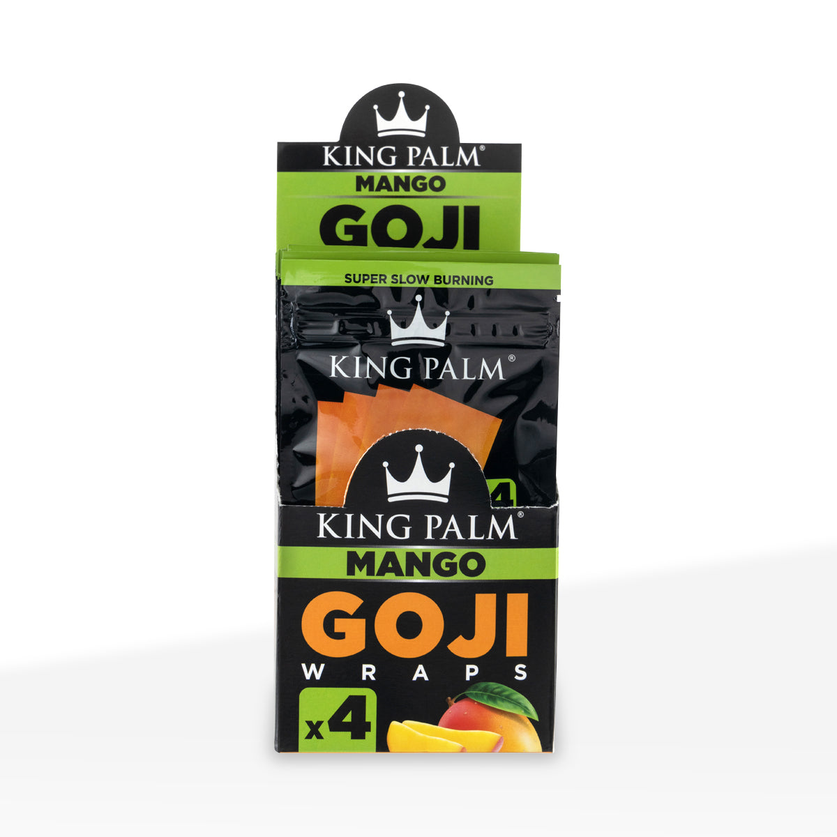 King Palm™ | Super Fruit Goji Berry Wraps | 4 Pack - 15 Count - Mango