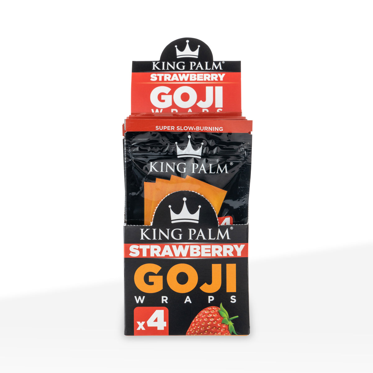 King Palm™ | Super Fruit Goji Berry Wraps | 4 Pack - 15 Count - Strawberry
