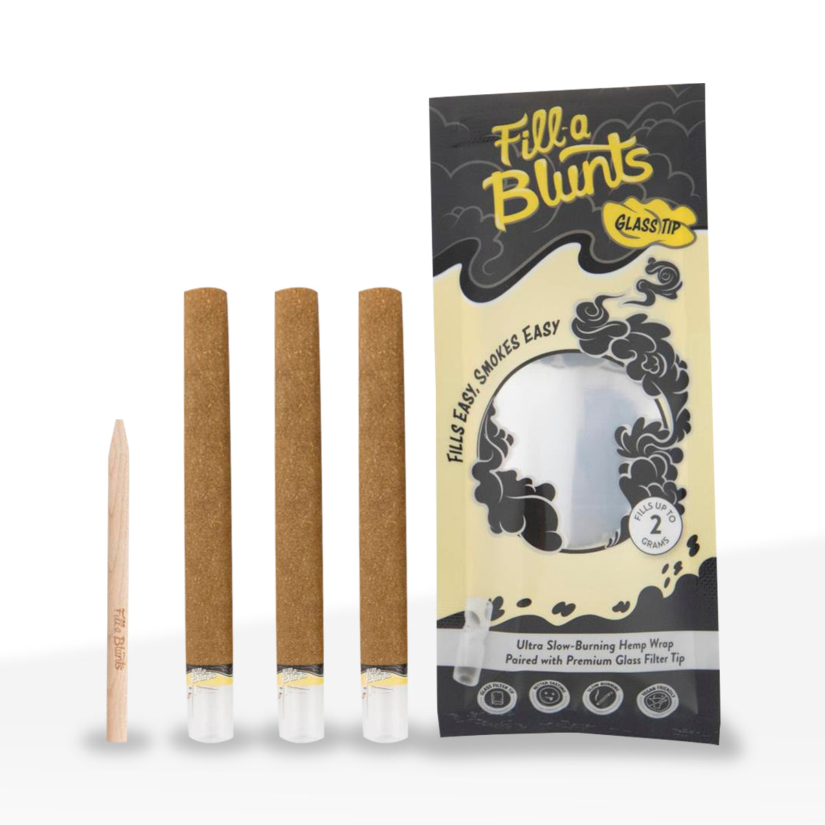Fill-a Blunts | King Size Pre-Rolled Hemp Blunt Wraps w/ Glass Tips | Various Styles - 109mm - 15 Count - Biohazard Inc - 2 Gram Capacity - 3 Pack