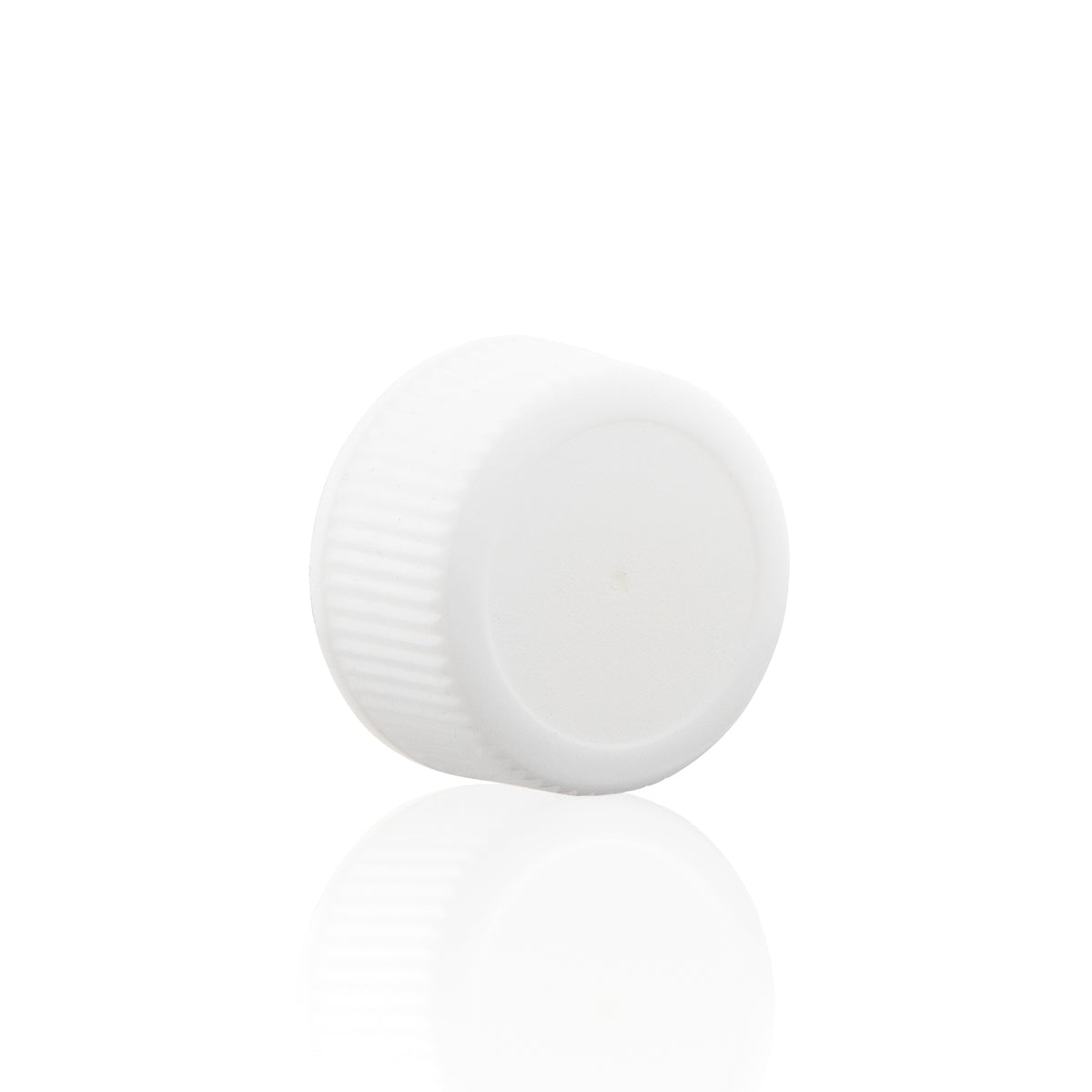 Plastic Cap | Ridged Polypropylene w/ Foam Liner | 18mm - White - 240 Count