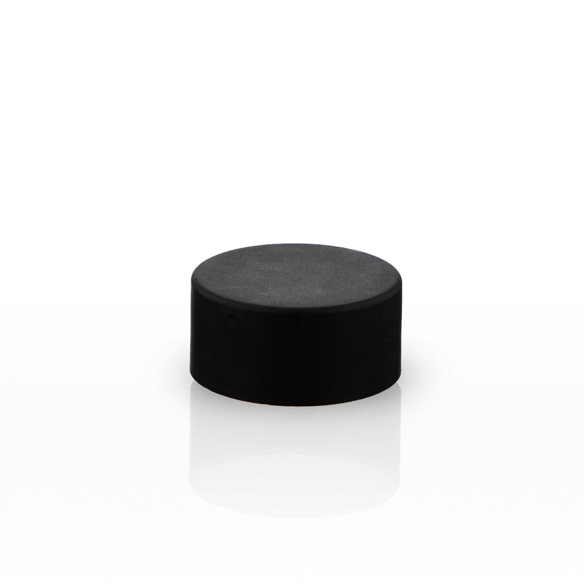 Child Resistant Plastic Caps | Smooth Matte w/ Foil Liner | 28mm - Black - 126 Count