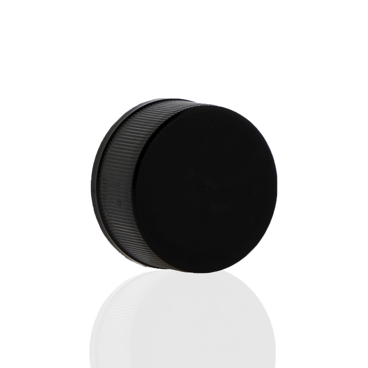 Child Resistant Plastic Caps | Ribbed Push Down & Turn w/ Foam Liner | 28mm - Black - 126 Count