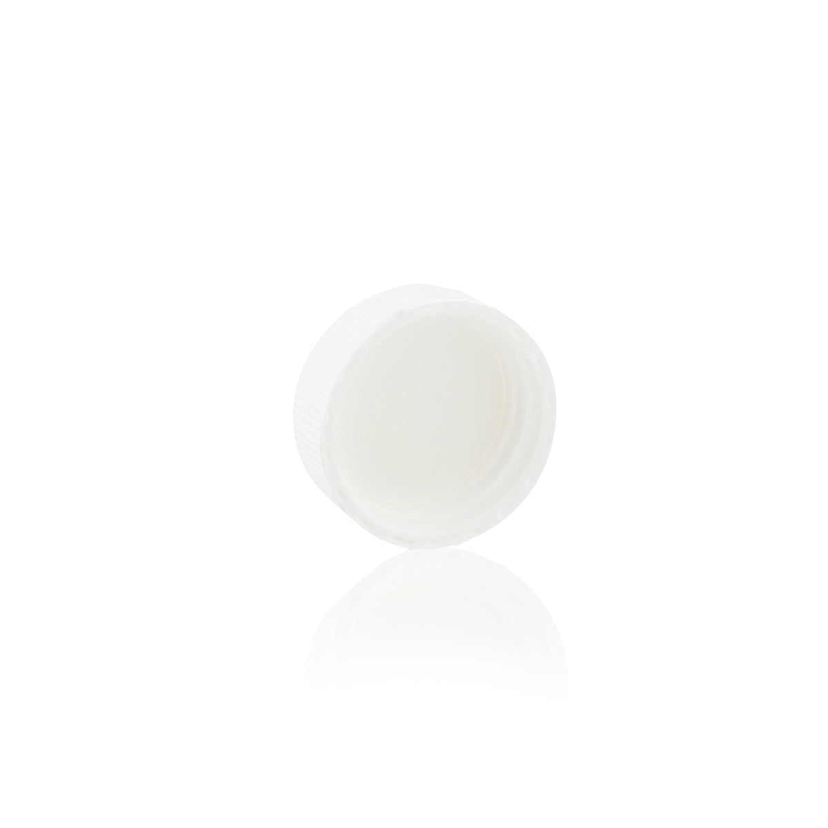 Plastic Cap | Ribbed Screw Thread w/ Foam Liner | 28mm - White - 126 Count