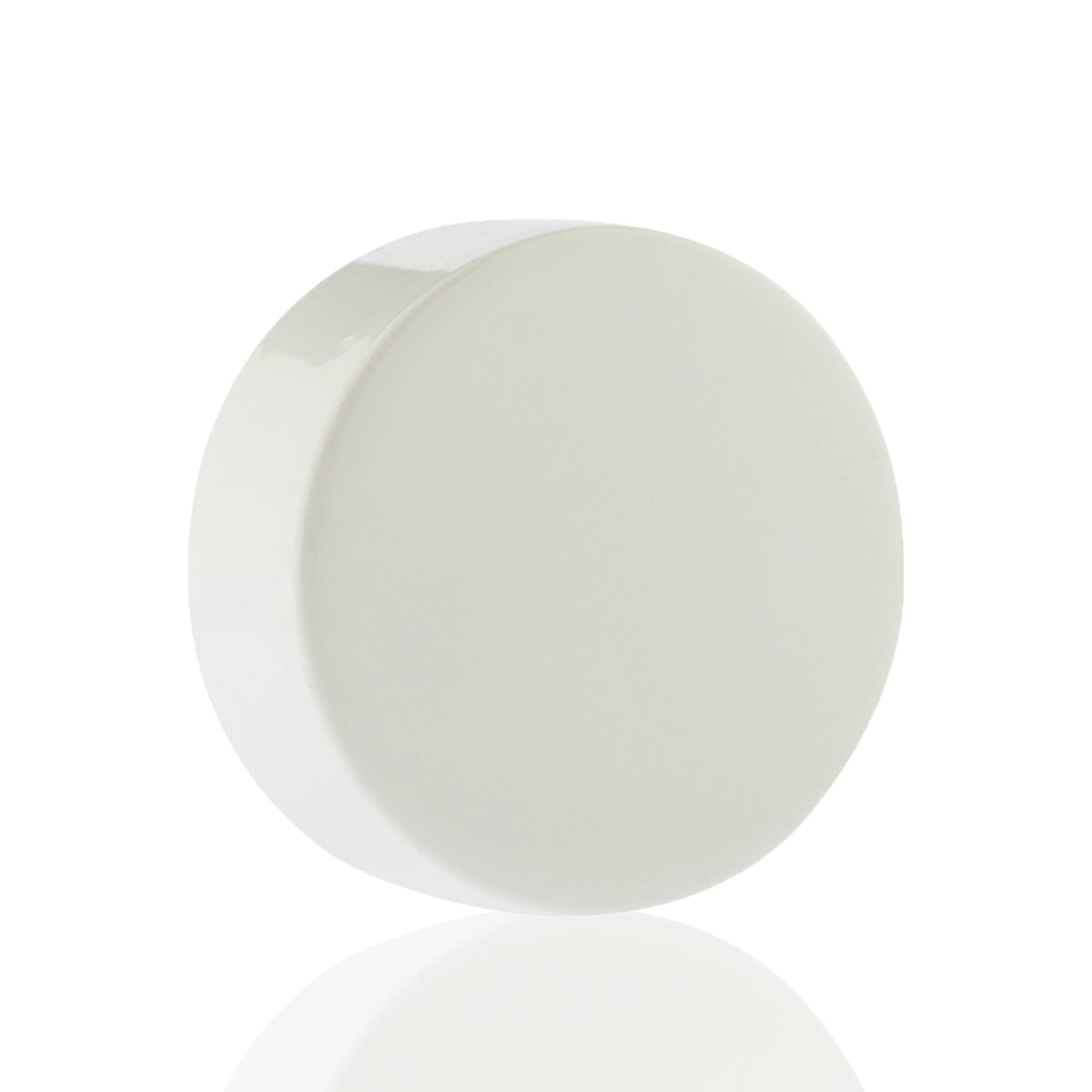 Child Resistant Plastic Caps | Smooth Gloss w/ Foil Liner | 38mm - White - 80 Count