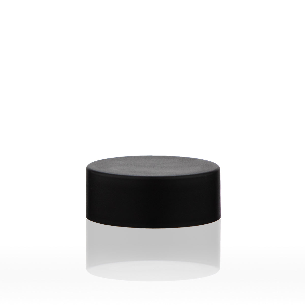 Child Resistant Plastic Caps | Smooth Matte w/ Foil Liner | 38mm - Black - 80 Count