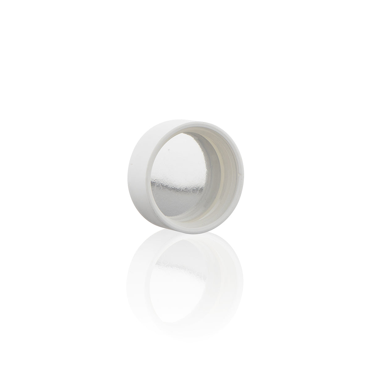 Child Resistant Plastic Caps | Smooth Matte w/ Foil Liner | 38mm - White - 80 Count