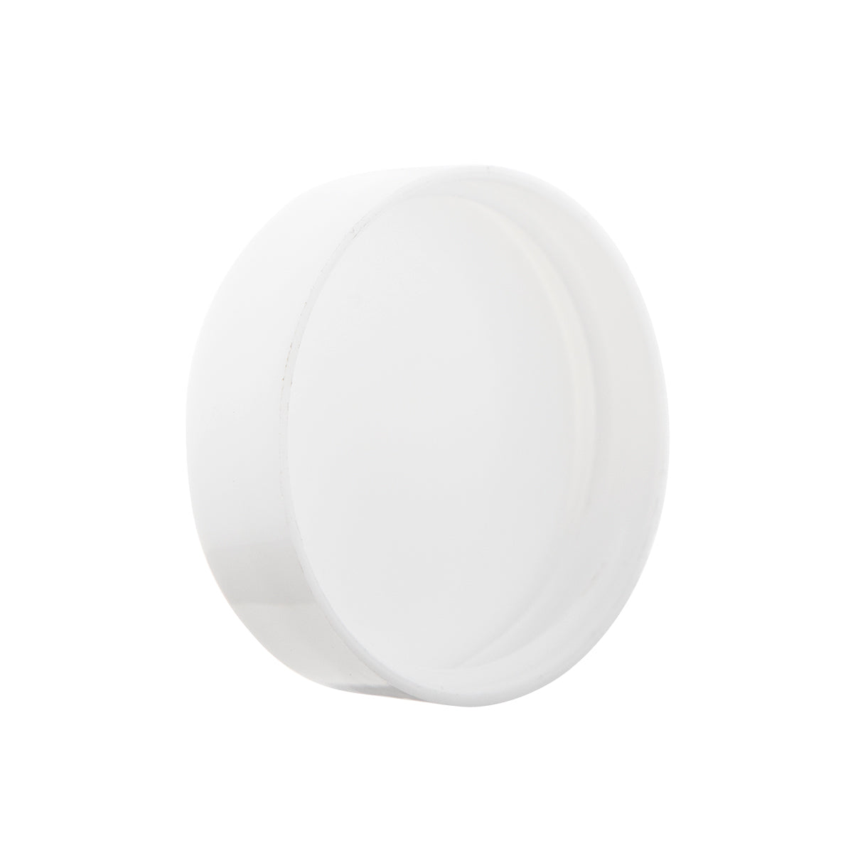 Plastic Cap | Smooth Gloss w/ Foam Liner | 38mm - White - 96 Count