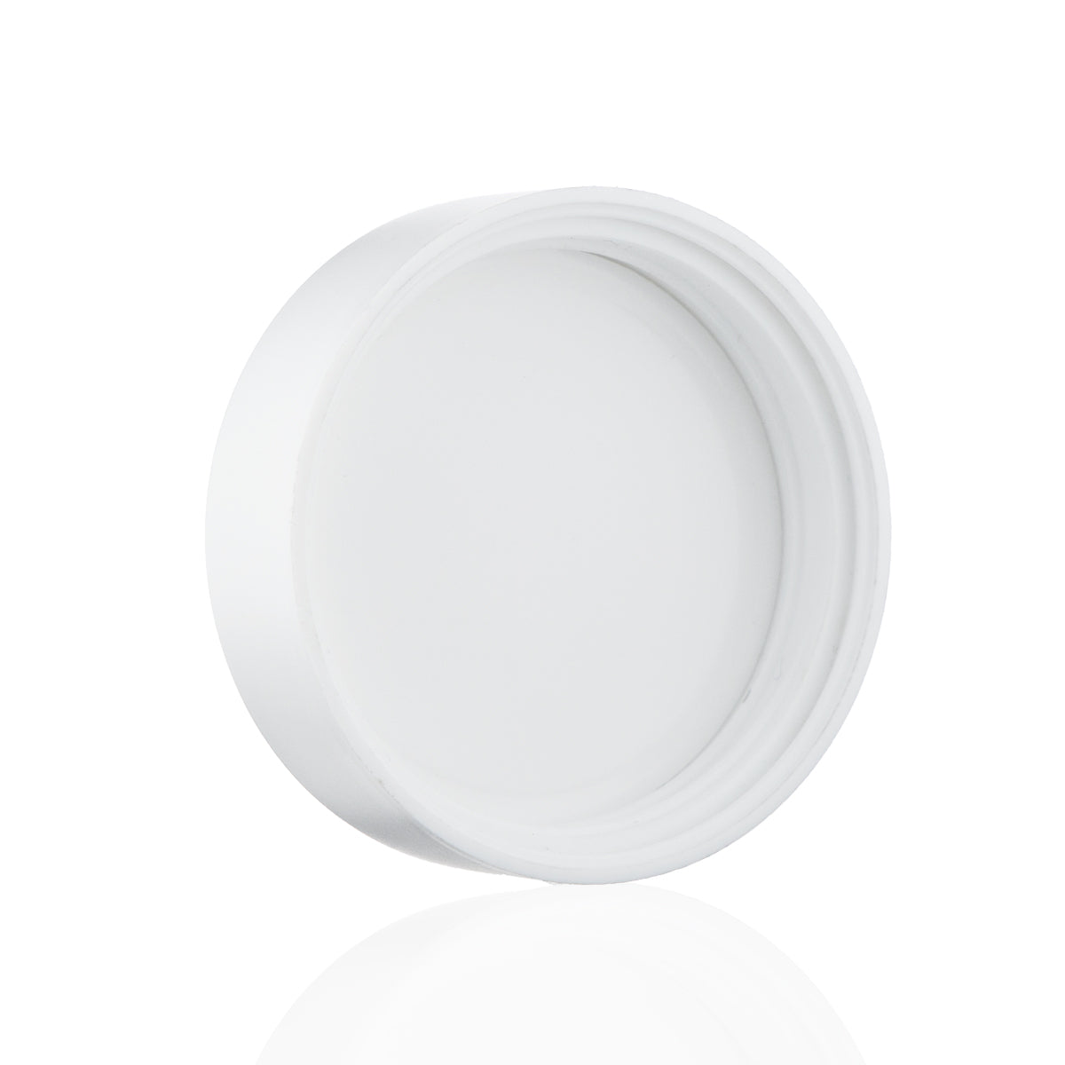 Child Resistant Plastic Caps | Smooth Matte w/ Foam Liner | 53mm - White - 120 Count