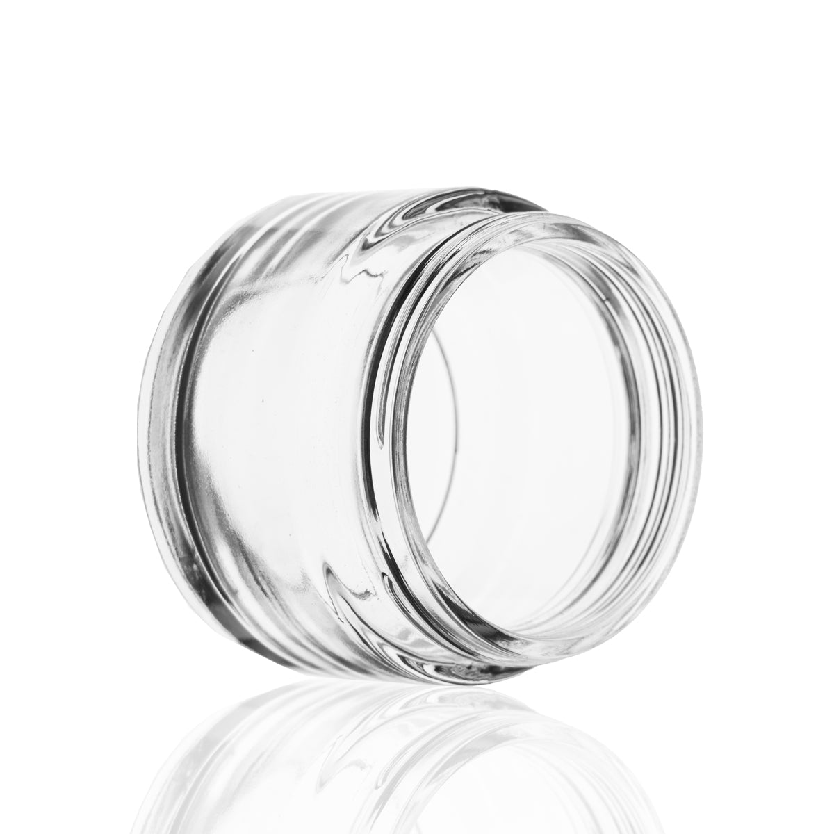 Glass Jar | Rounded Base Heavy Wall Glass Jars - Clear | 65mm - 3oz - 100 Count Glass Jar Biohazard Inc   