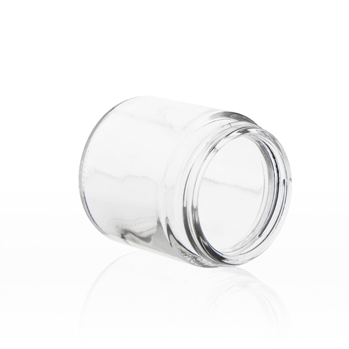 Glass Jars | Straight-Sided w/ Ribbed White Caps | 3oz - Clear - 24 Count - Biohazard Inc