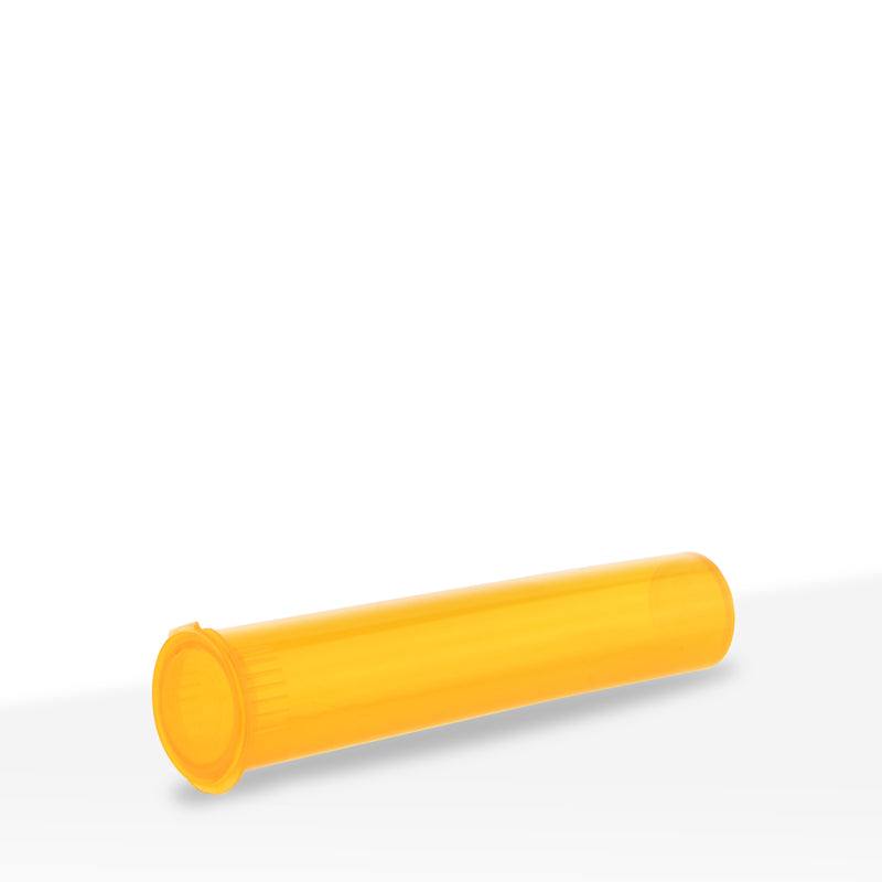 Child Resistant Pop Top Plastic Joint Tubes 95mm - Transparent Orange - 1,000 Count