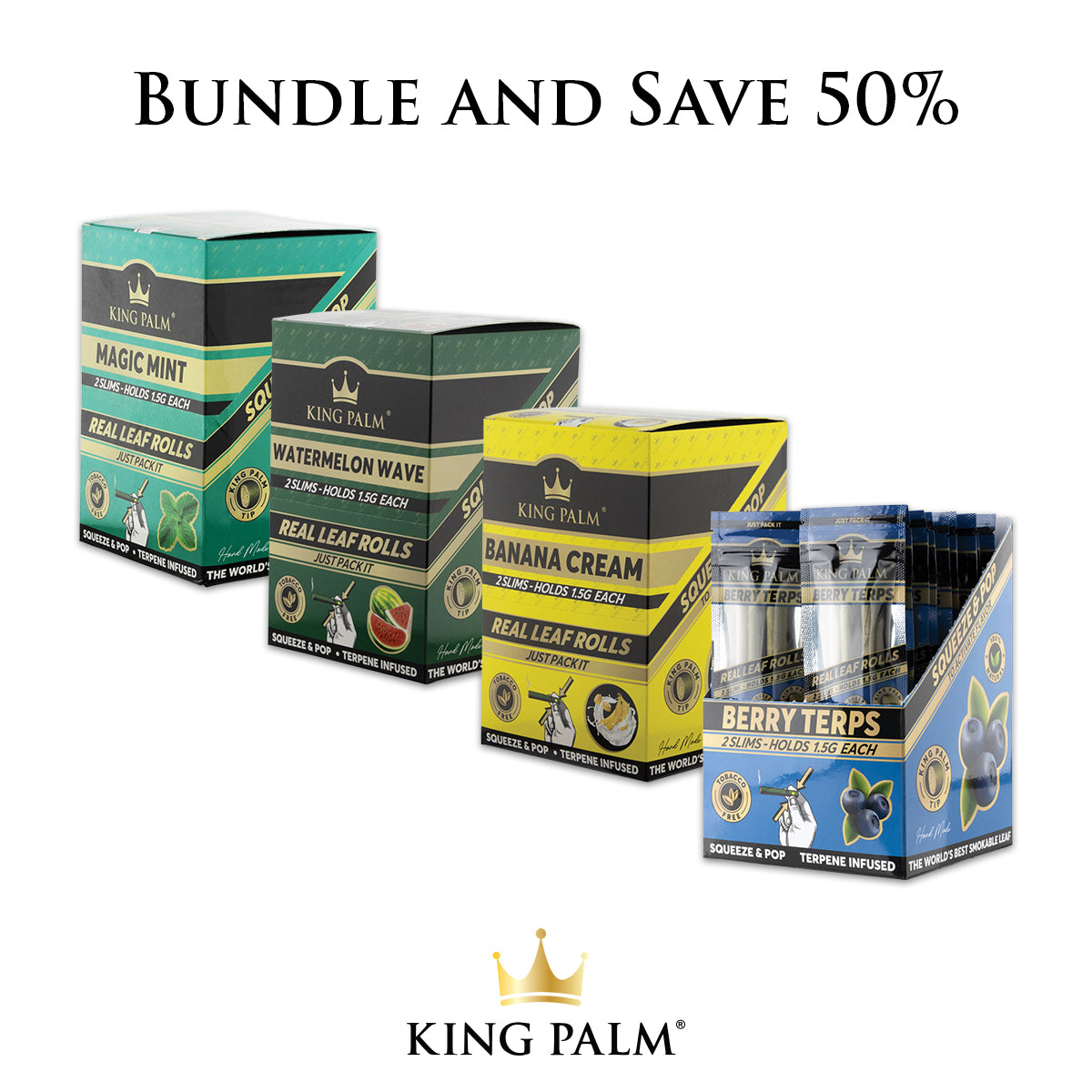 King Palm | Limited Bundle Slim 2-Pack Rolls | 4 Flavor Bundle