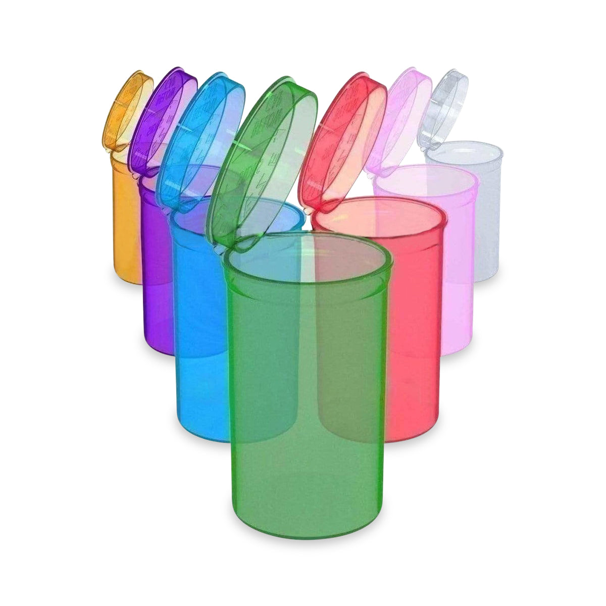 Plastic Pop Top Bottles | 19 Dram - 3.5 Grams - 225 Count - Various Colors