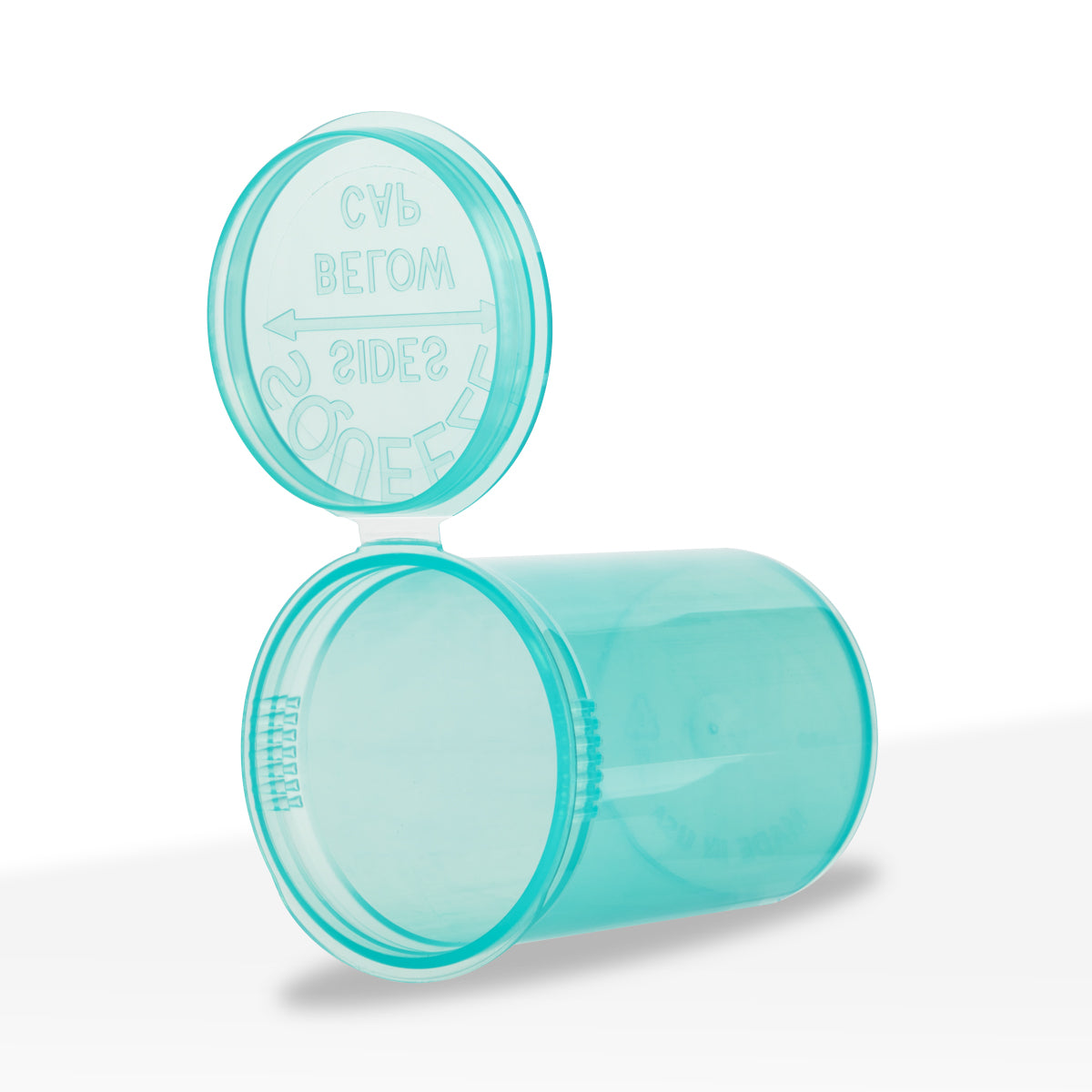 Child-Resistant Plastic Pop Top Bottles | 30 Dram - 7 Grams - 150 Count | Turquoise - Biohazard Inc