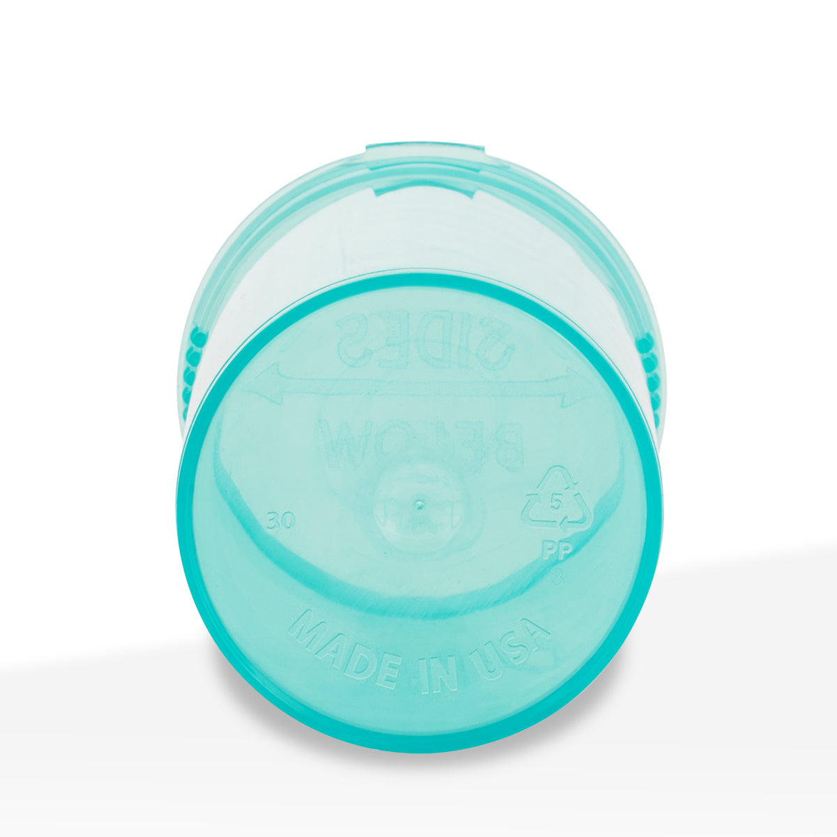 Child-Resistant Plastic Pop Top Bottles | 30 Dram - 7 Grams - 150 Count | Turquoise - Biohazard Inc