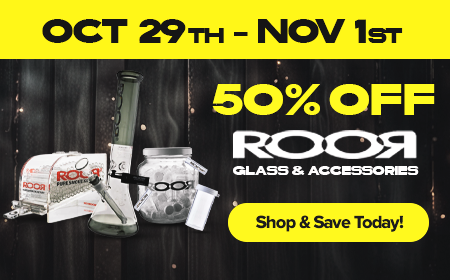 Take 50% off all ROOR glass and accessories from October 29th through November 1st, only on Biohazard Inc.!