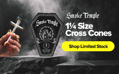 Get some awesome Smoke Temple 1 1/4 Cross Cones, now sold by Biohazard Inc!