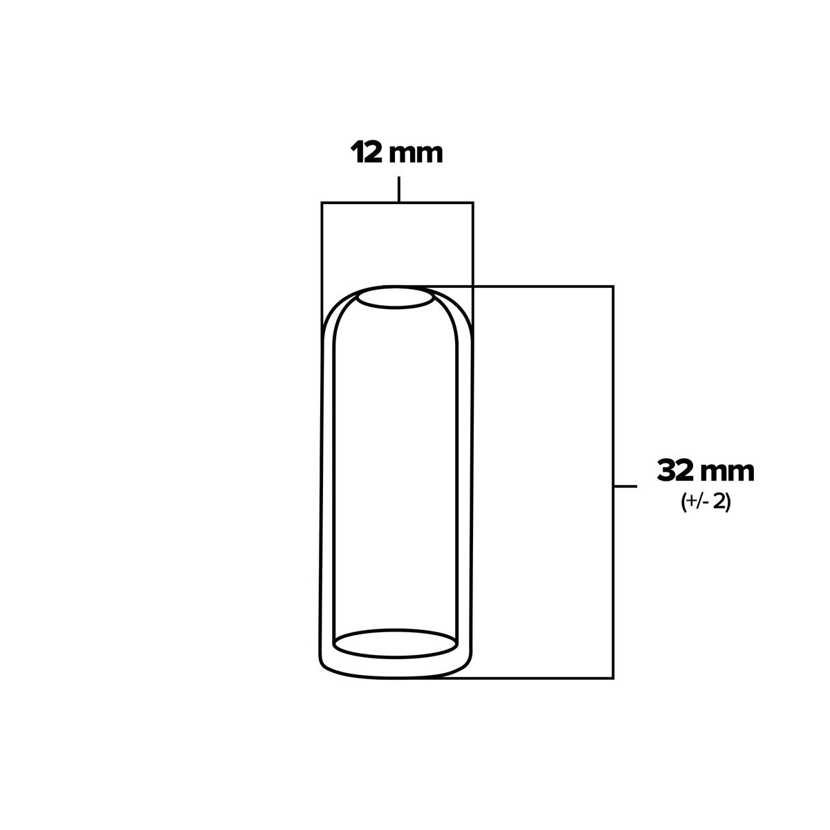 BIO Glass | 'Capsule' Bullet Glass Tips | King Size - 12mm - 50 Count