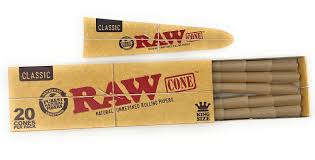 RAW | Classic 20-Pack Pre-Rolled Cones | Various Sizes - Brown - 12 Count