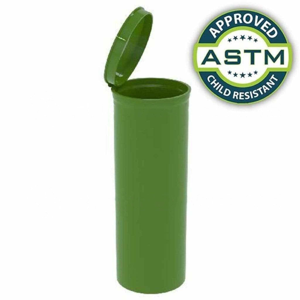 Child Resistant | Opaque Green Pop Top Bottles | 60 Dram - 14 Grams - 75 Count