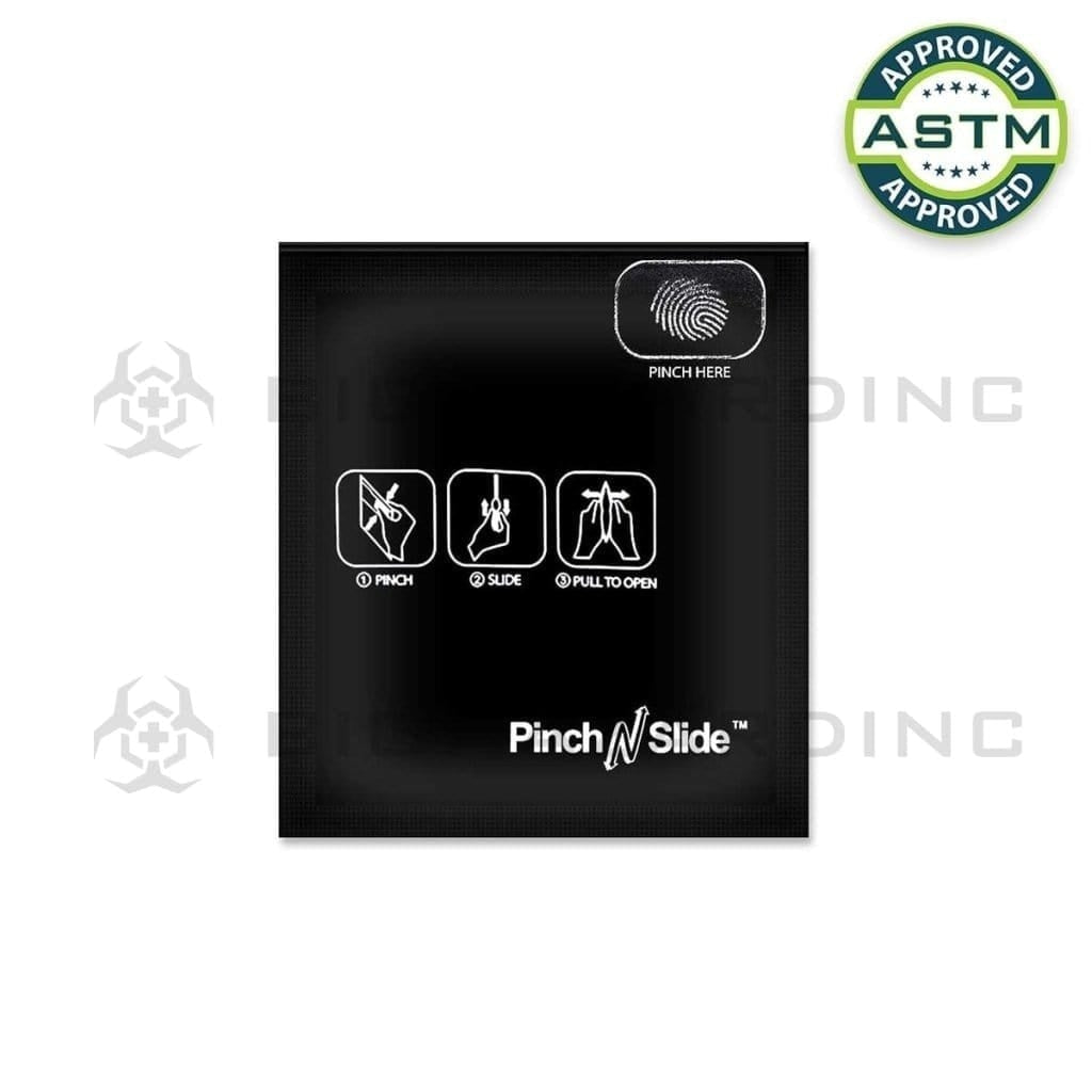 Child Resistant | Pinch N Slide Black Mylar Bags | Various Sizes - 250 Count
