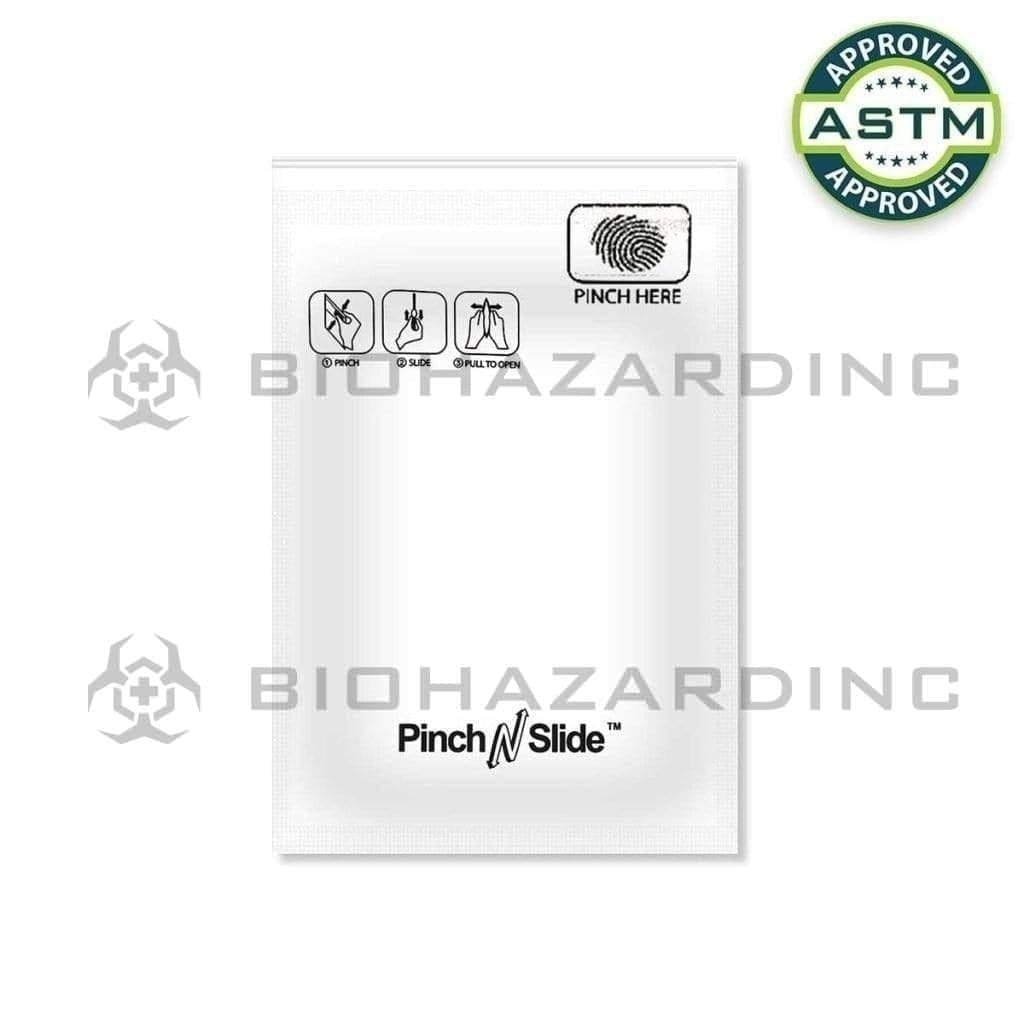 Child Resistant | Pinch N Slide White Mylar Bags | Various Sizes - 250 Count