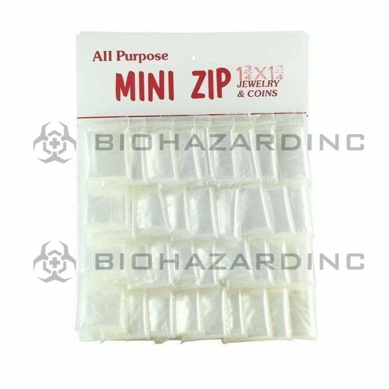 Zip Lock | Plastic Zip Lock Baggies | 1.75" x 1.75" - Clear - 36 Count Storage Bag Biohazard Inc   