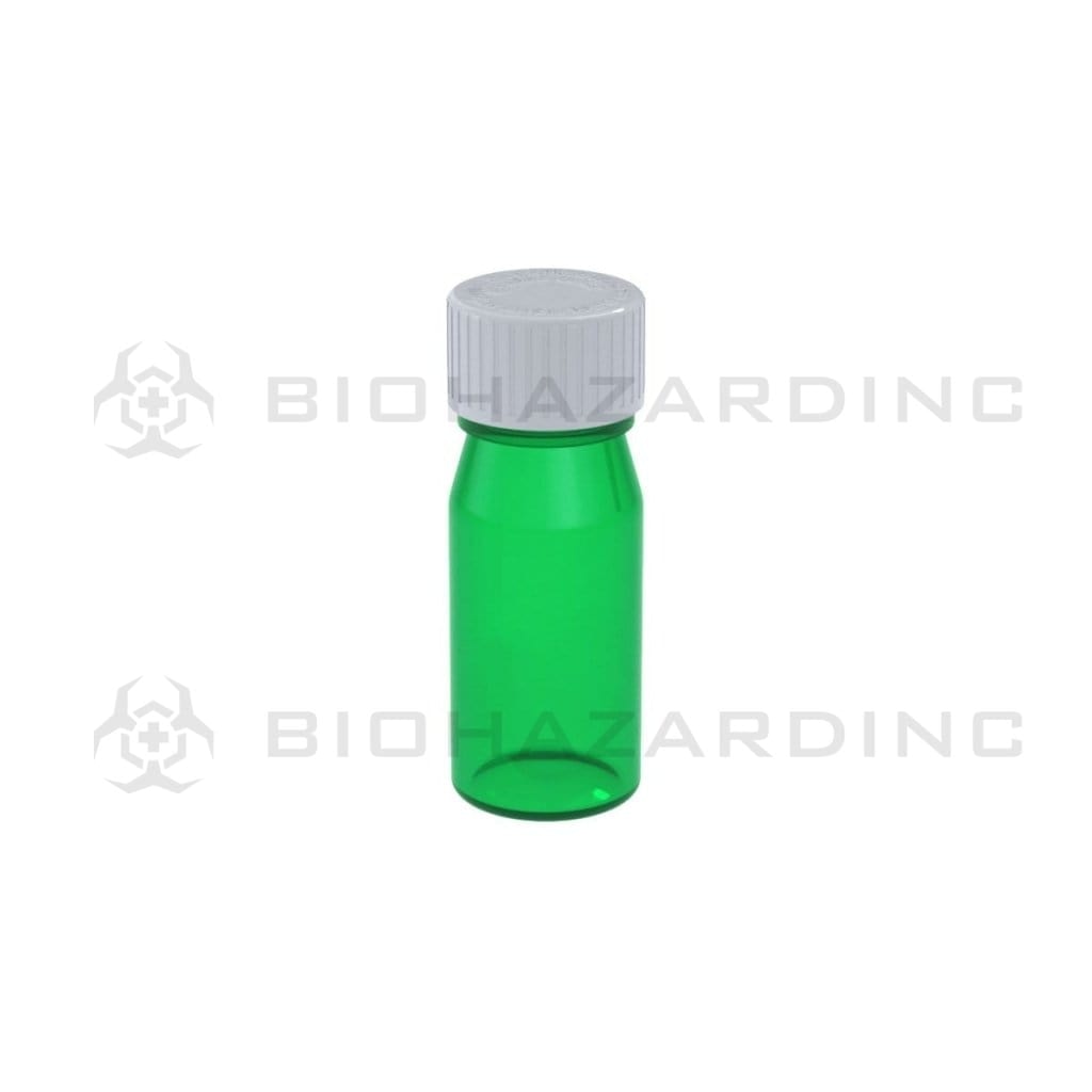 Child Resistant | Oval Bottles w/ Caps | Various Colors - 1oz - 325 Count Oval Bottles Biohazard Inc Green  