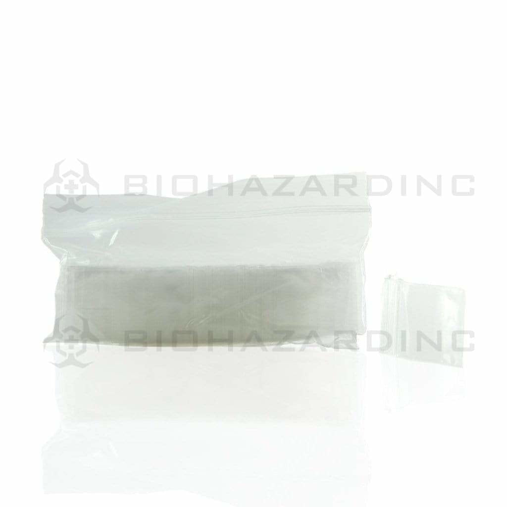 Zip Lock | Plastic Zip Lock Baggies | 1" x 1" - Clear - 1000 Count Storage Bag Biohazard Inc   