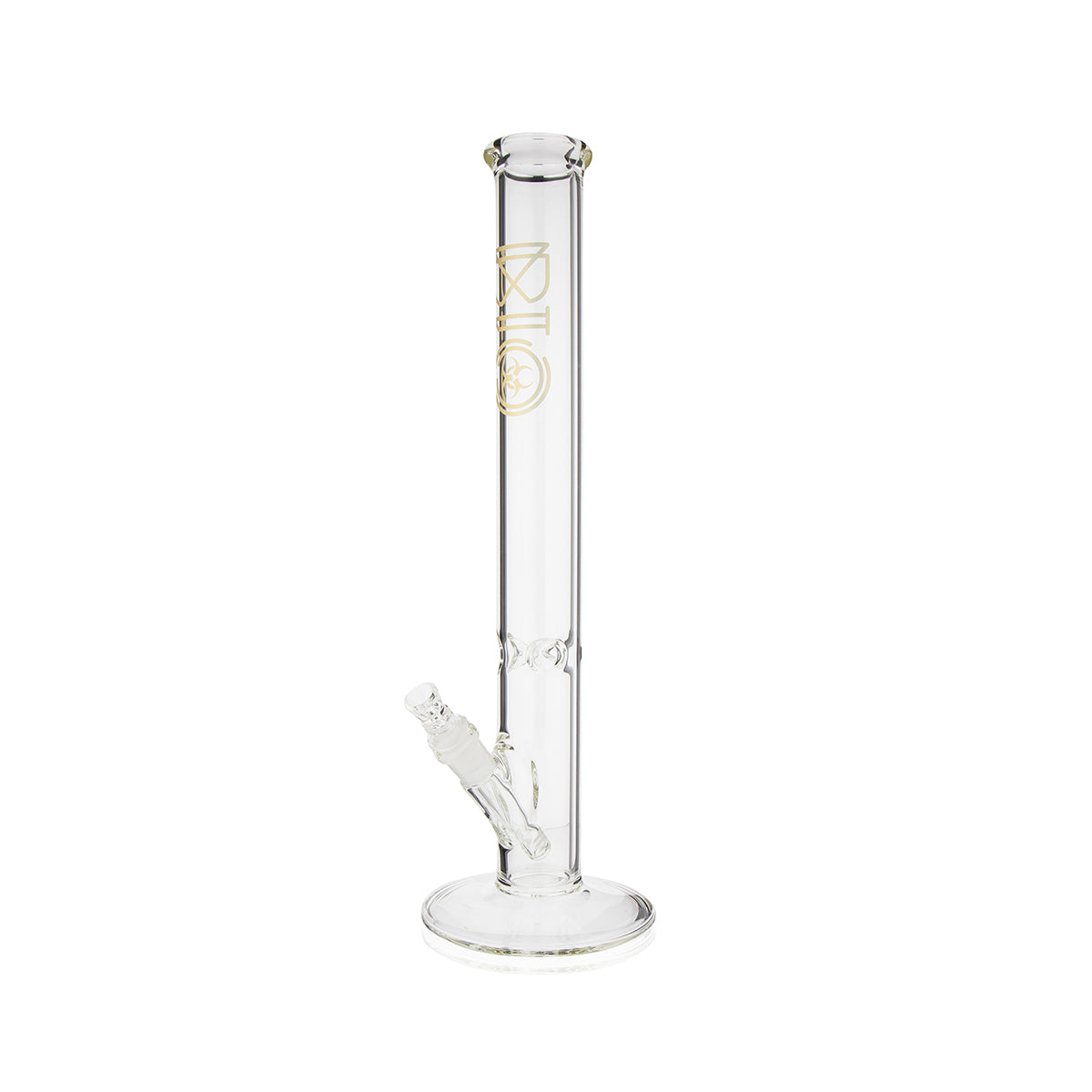 BIO Glass | Classic Straight Water Pipe | 18" - 19mm - Various Colors Glass Bong Biohazard Inc Gold  