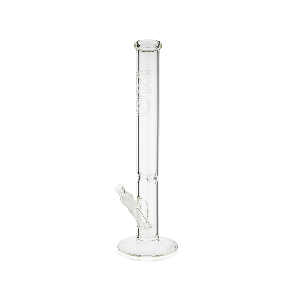 BIO Glass | Classic Straight Water Pipe | 18" - 19mm - Various Colors Glass Bong Biohazard Inc Silver  