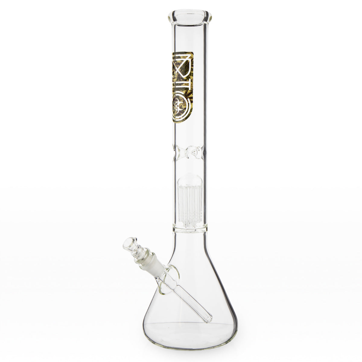 BIO Glass | Single Chamber 10-Arm Tree Percolator Beaker Water Pipe | 18" - 14mm - Various Colors Glass Bong Biohazard Inc Camo  