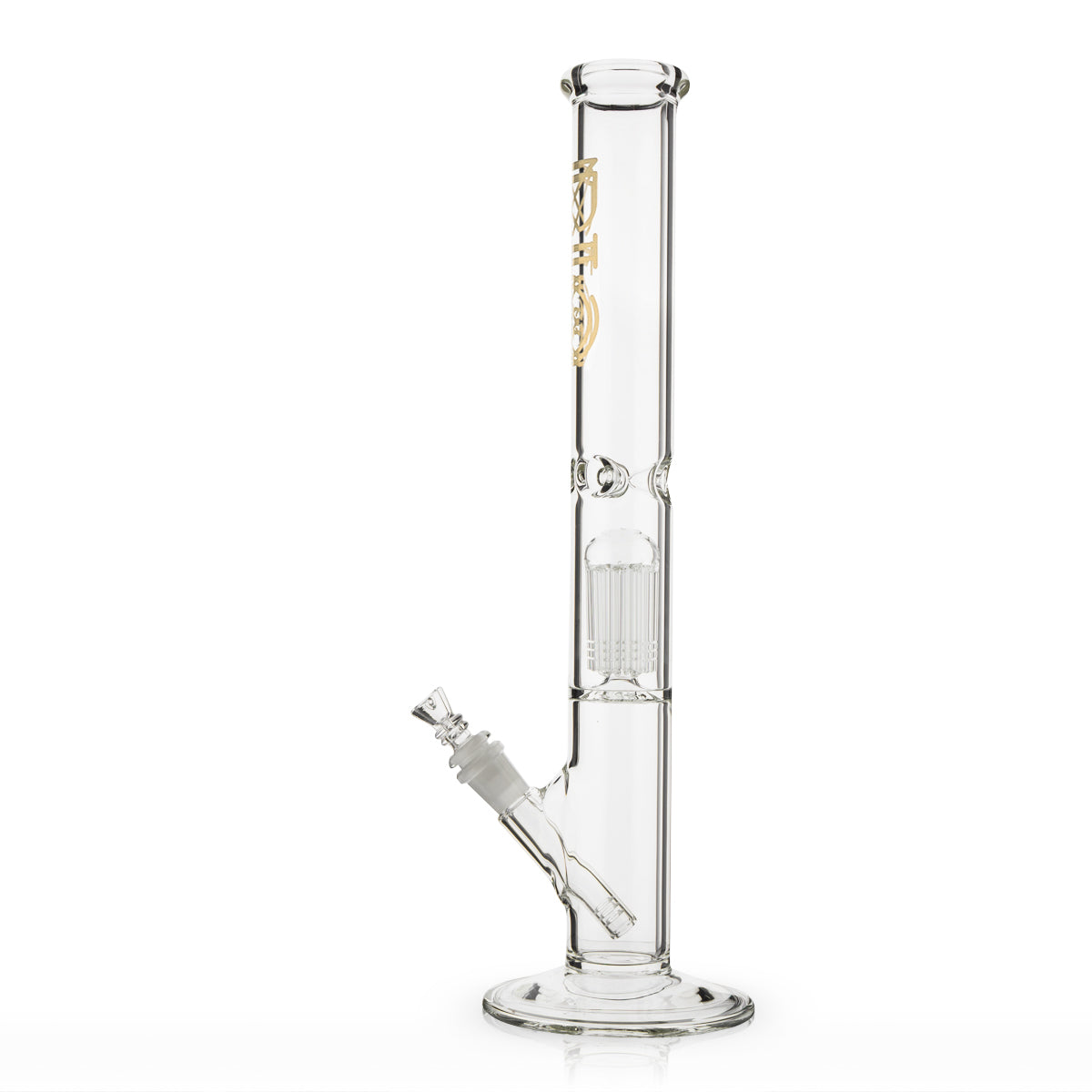 BIO Glass | Single Chamber 10-Arm Tree Perc Straight Water Pipe | 18" - 14mm - Various Colors Glass Bong Biohazard Inc   
