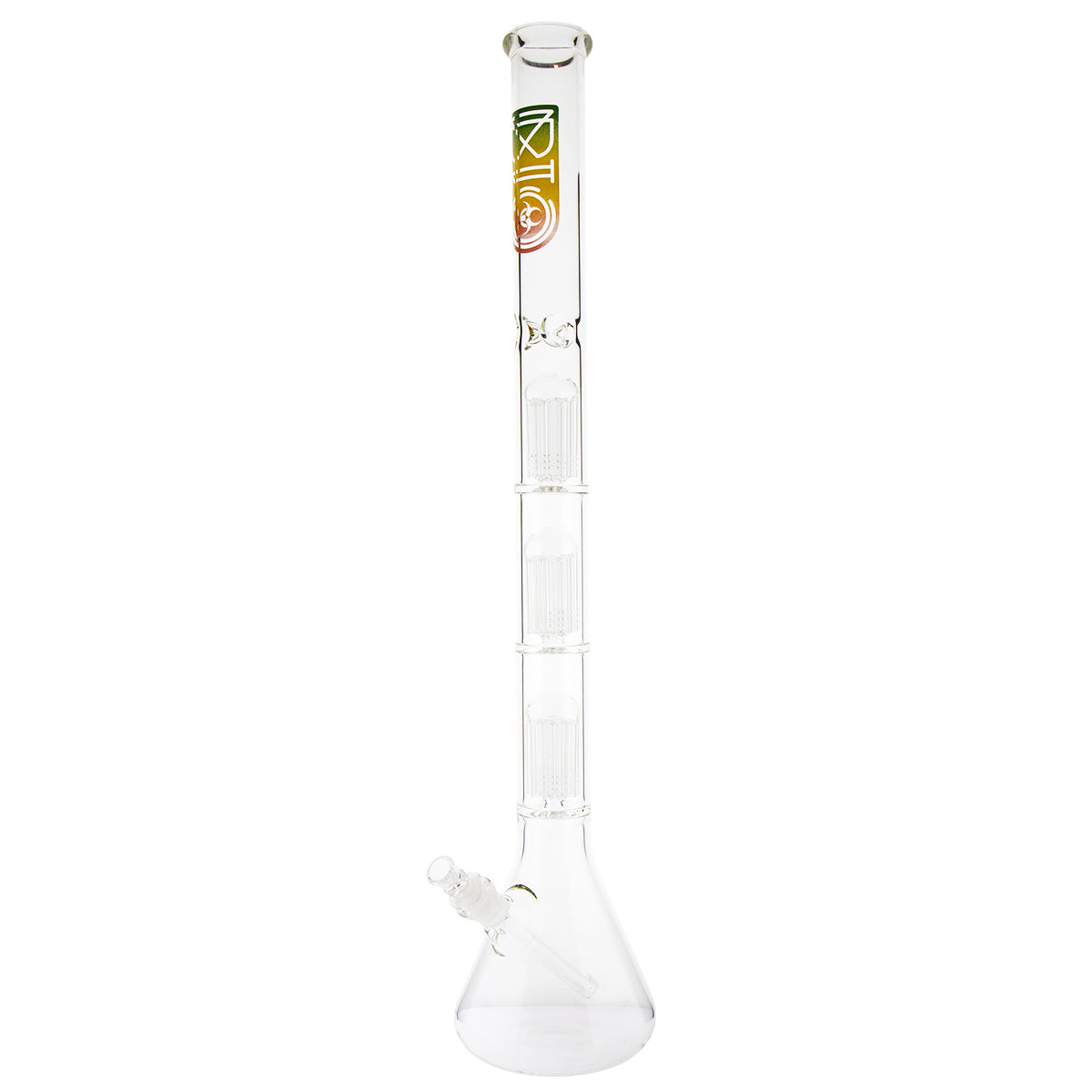 BIO Glass | Triple Chamber 10-Arm Tree Percolator Beaker Water Pipe | 26" - 14mm - Various Colors Glass Bong Biohazard Inc Rasta  