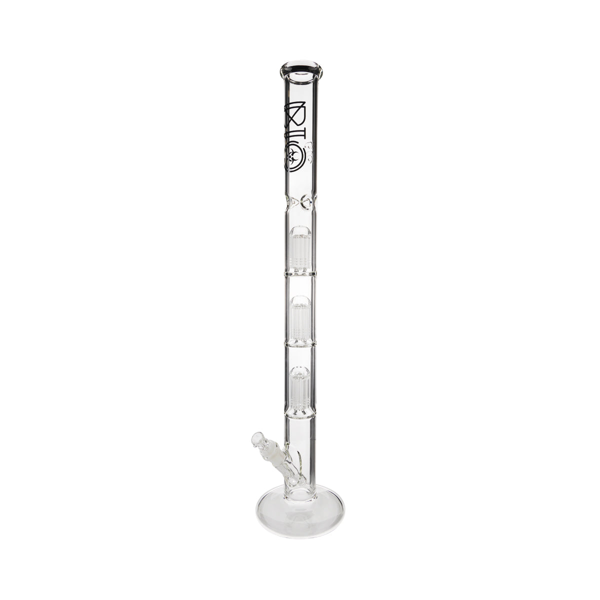 BIO Glass | Triple Chamber 10-Arm Tree Percolator Straight Water Pipe | 26" - 14mm - Various Colors  Biohazard Inc Black  