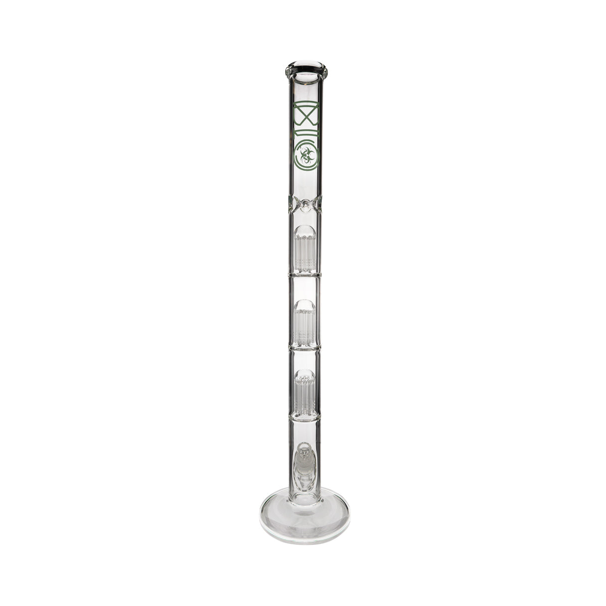 BIO Glass | Triple Chamber 10-Arm Tree Percolator Straight Water Pipe | 26" - 14mm - Various Colors  Biohazard Inc   