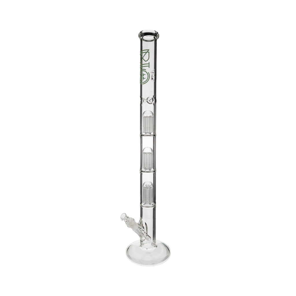 BIO Glass | Triple Chamber 10-Arm Tree Percolator Straight Water Pipe