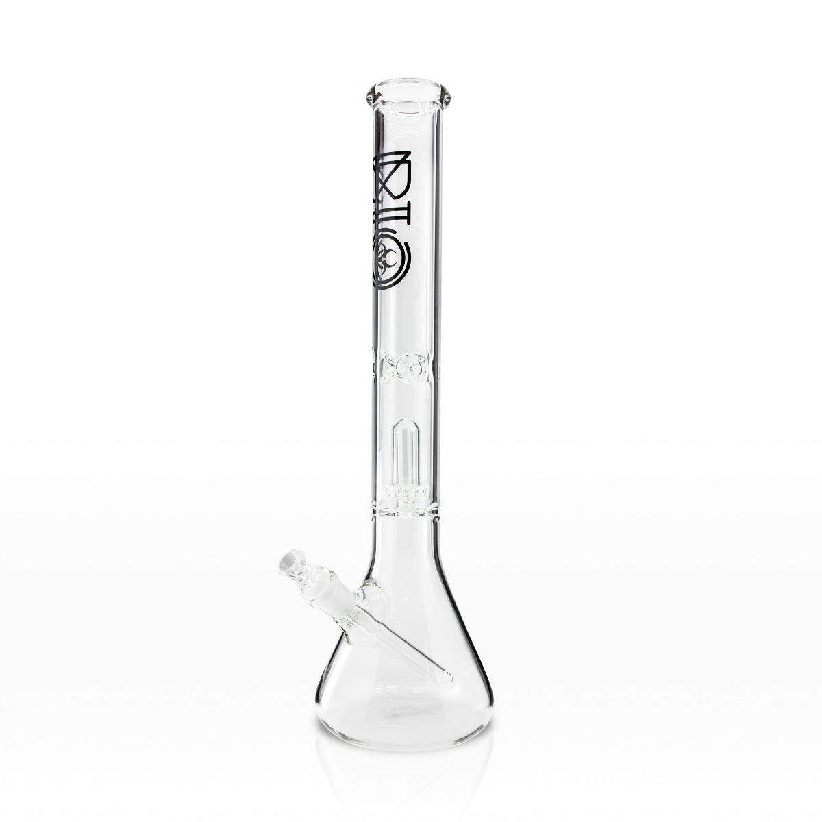 BIO Glass | Showerhead Percolator Beaker Water Pipe | 18" - 14mm - Various Colors Glass Bong Bio Glass Black  