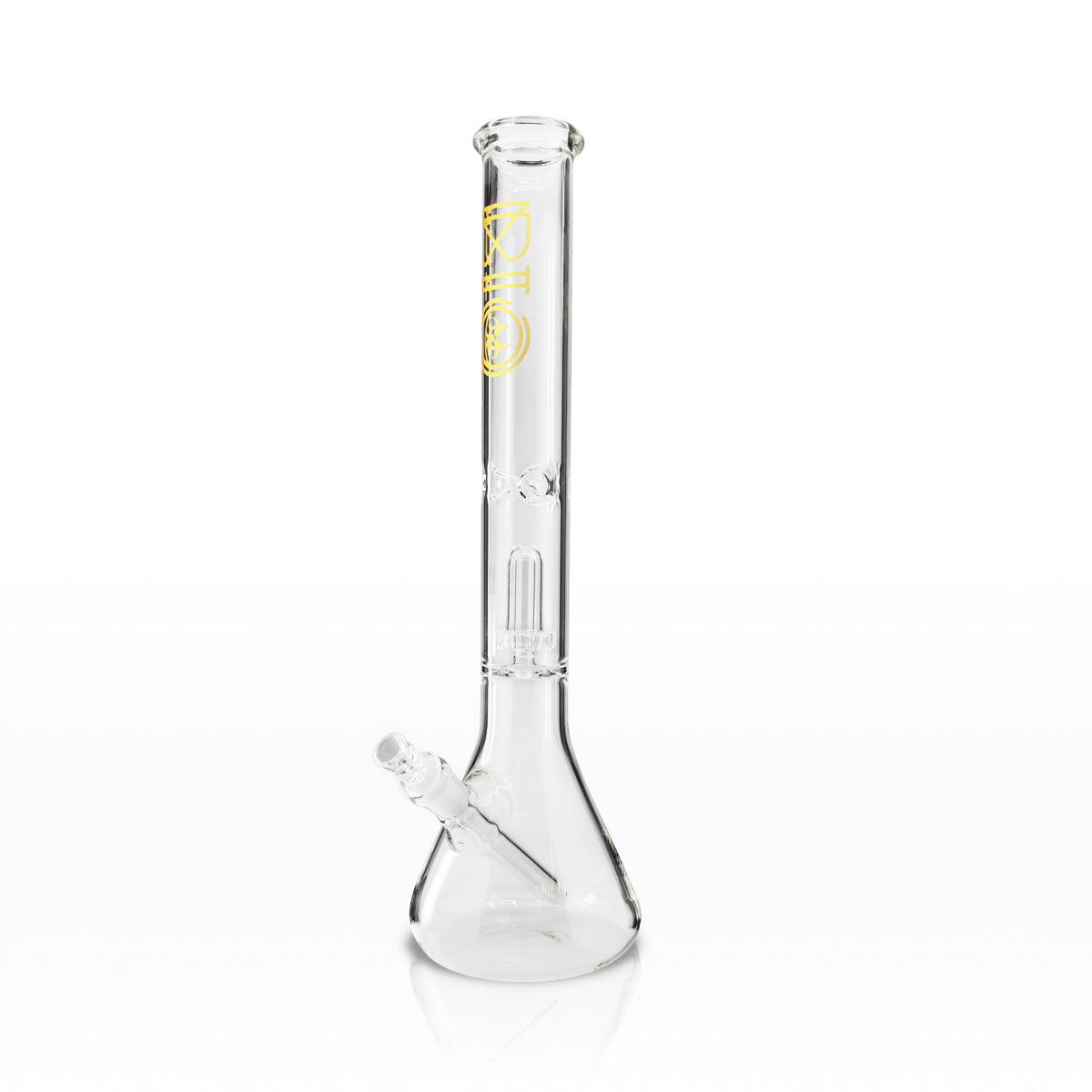 BIO Glass | Showerhead Percolator Beaker Water Pipe | 18" - 14mm - Various Colors Glass Bong Bio Glass Gold  