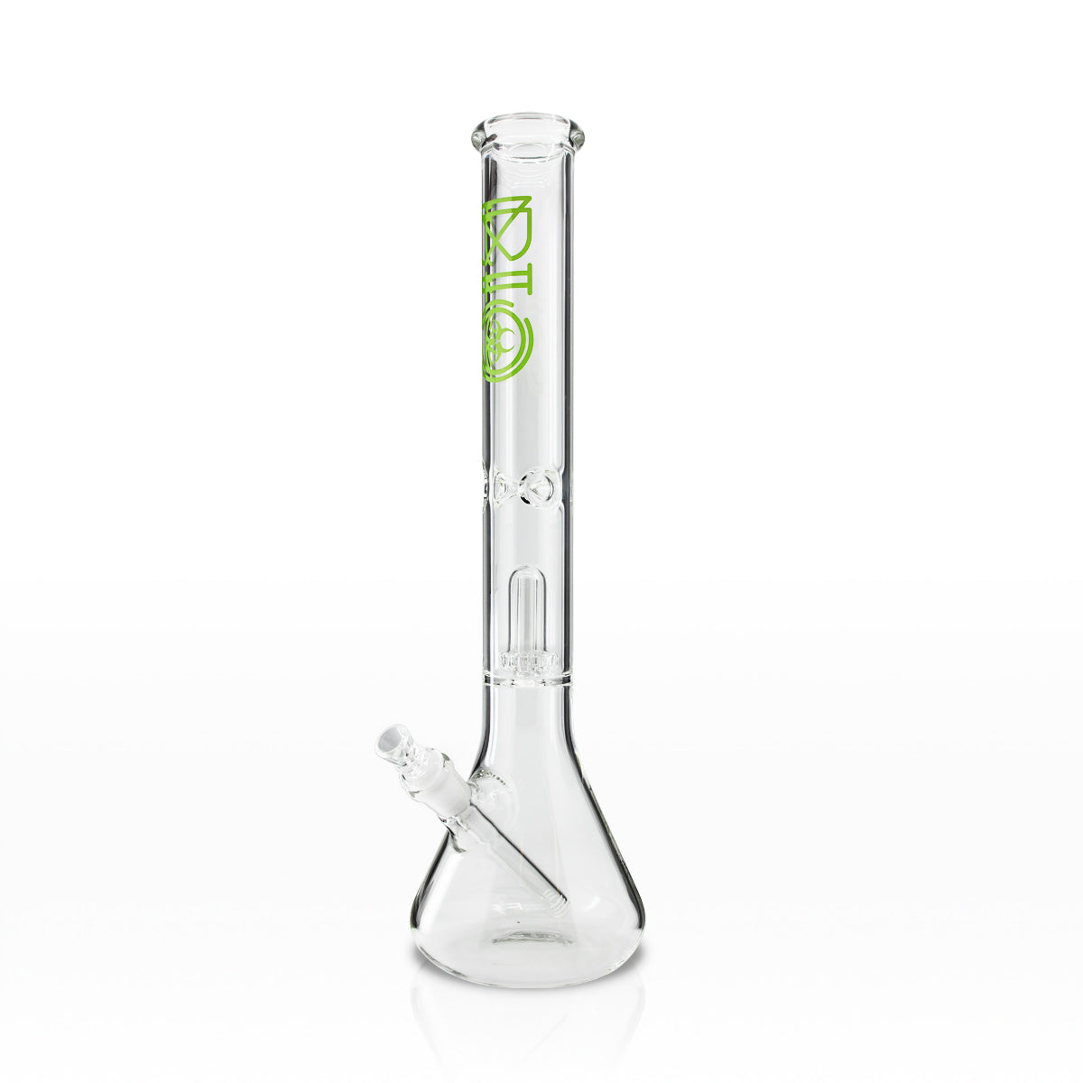 BIO Glass | Showerhead Percolator Beaker Water Pipe | 18" - 14mm - Various Colors Glass Bong Bio Glass Green  