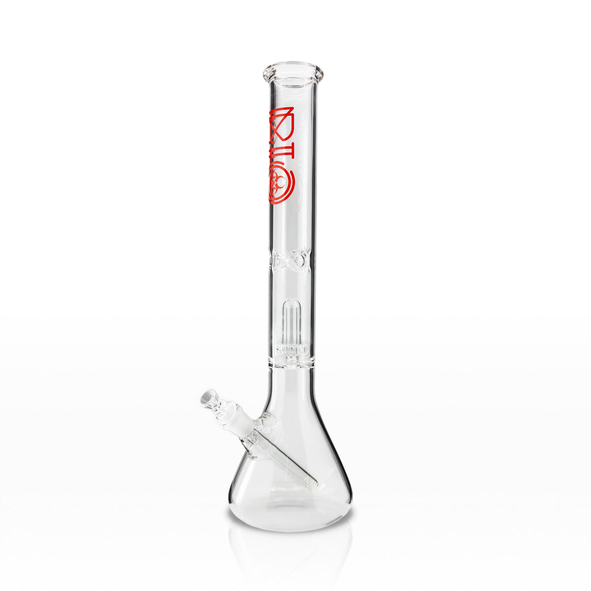 BIO Glass | Showerhead Percolator Beaker Water Pipe | 18" - 14mm - Various Colors Glass Bong Bio Glass Red  