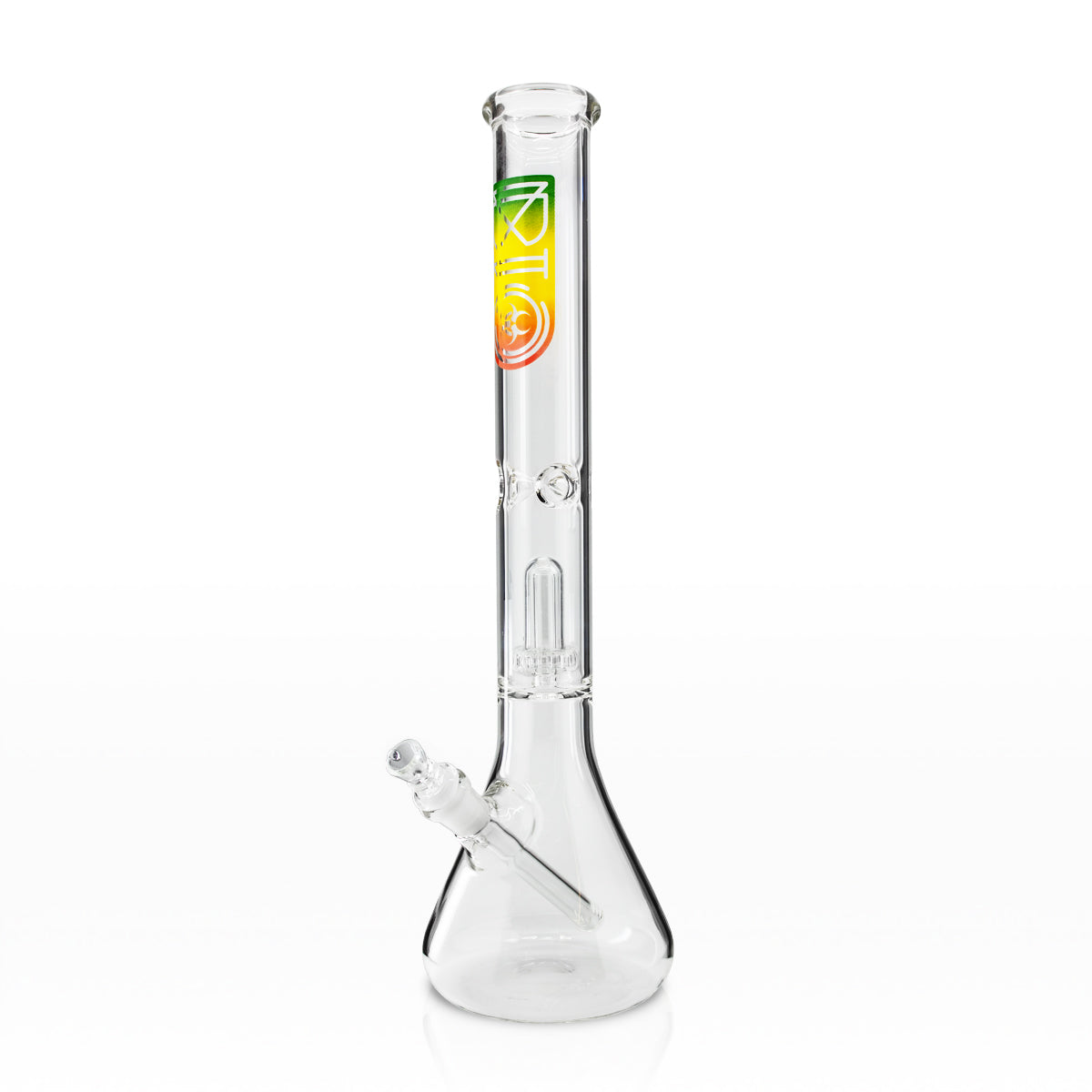 BIO Glass | Showerhead Percolator Beaker Water Pipe | 18" - 14mm - Various Colors Glass Bong Bio Glass Rasta  