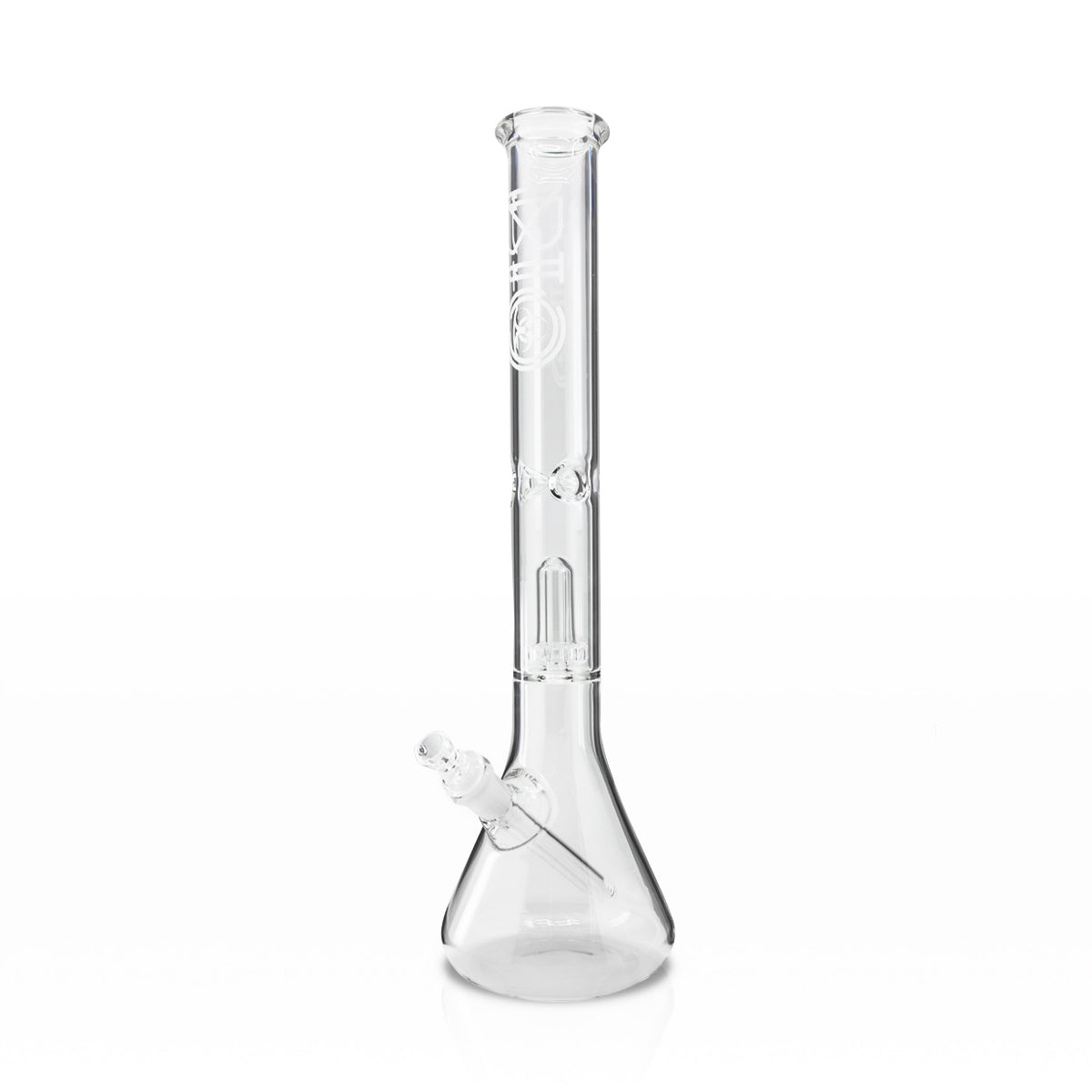 BIO Glass | Showerhead Percolator Beaker Water Pipe | 18" - 14mm - Various Colors Glass Bong Bio Glass Silver  