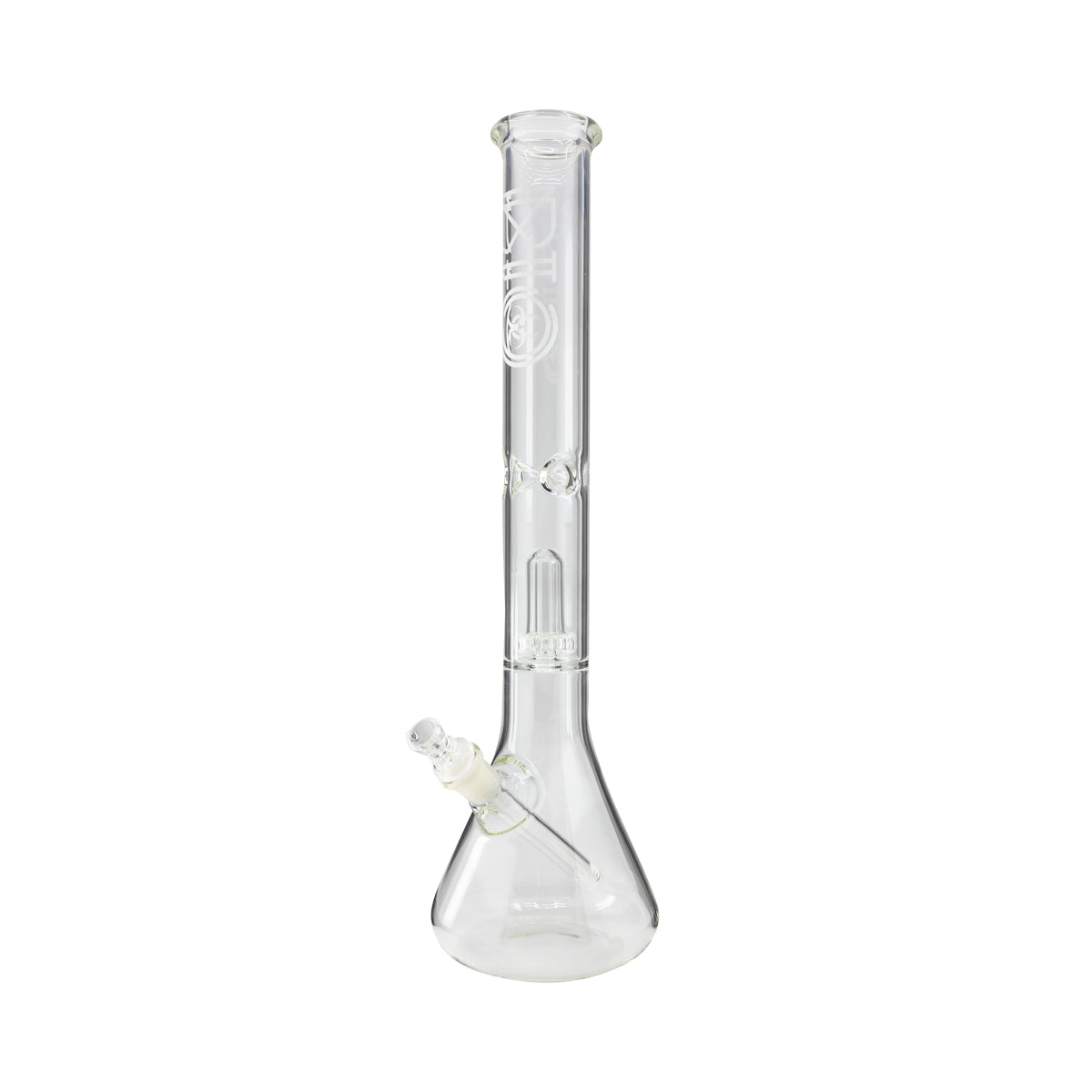 BIO Glass | Showerhead Percolator Beaker Water Pipe | 18" - 14mm - Various Colors Glass Bong Bio Glass White  