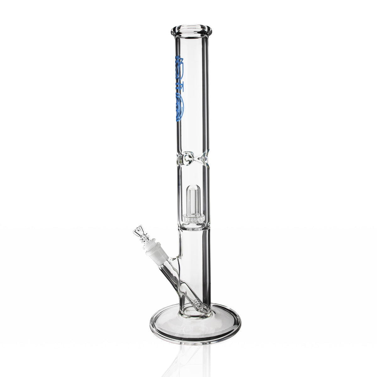 BIO Glass | Showerhead Percolator Straight Water Pipe | 18" - 14mm - Various Colors Glass Bong Biohazard Inc   