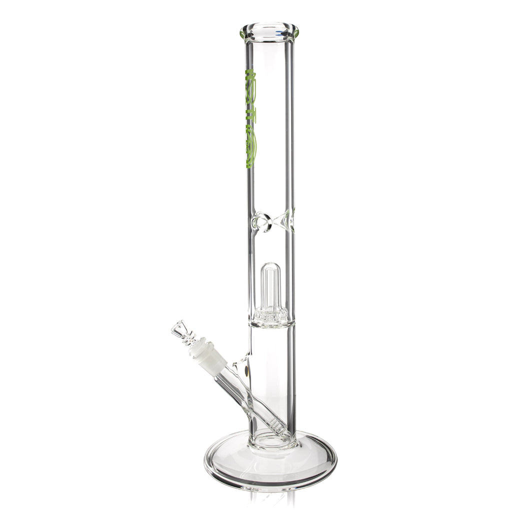 BIO Glass | Showerhead Percolator Straight Water Pipe | 18" - 14mm - V